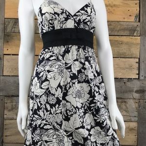 FOREVER BLACK & WHITE PRINT MIDI DRESS